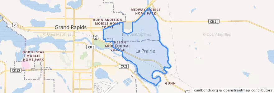 Mapa de ubicacion de La Prairie.