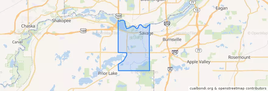Mapa de ubicacion de Savage.