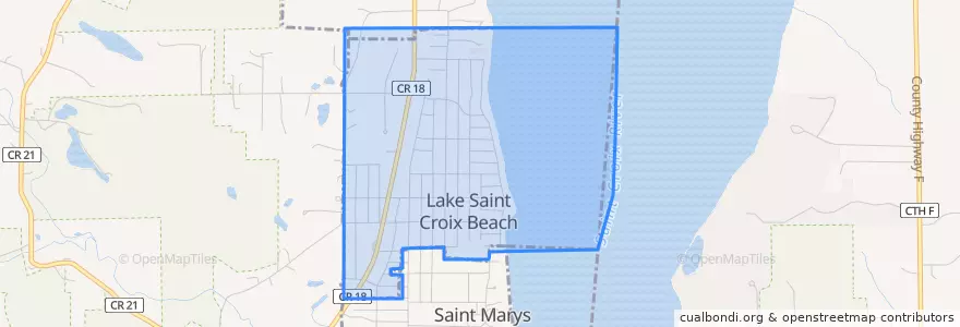 Mapa de ubicacion de Lake St. Croix Beach.