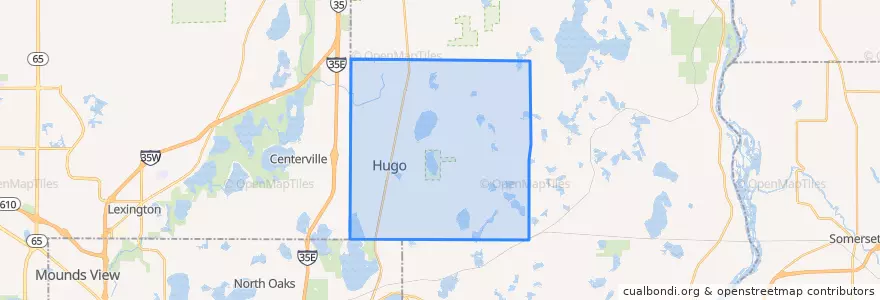 Mapa de ubicacion de Hugo.