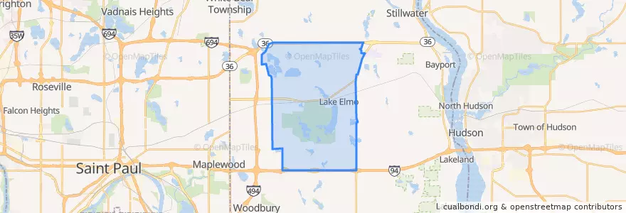 Mapa de ubicacion de Lake Elmo.