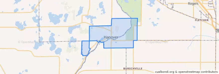 Mapa de ubicacion de Hanover.