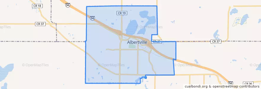 Mapa de ubicacion de Albertville.