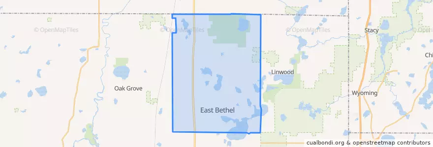 Mapa de ubicacion de East Bethel.