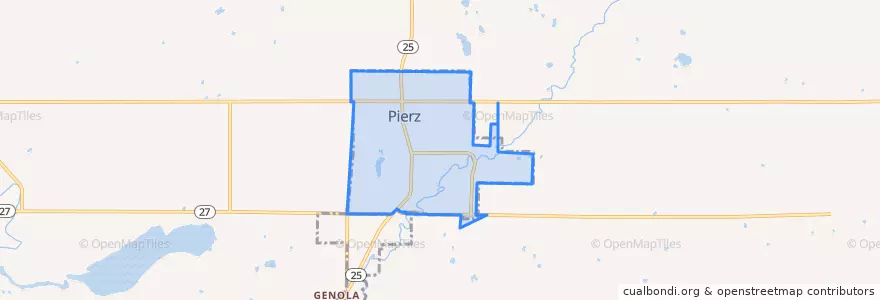 Mapa de ubicacion de Pierz.