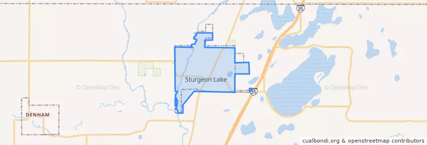 Mapa de ubicacion de Sturgeon Lake.