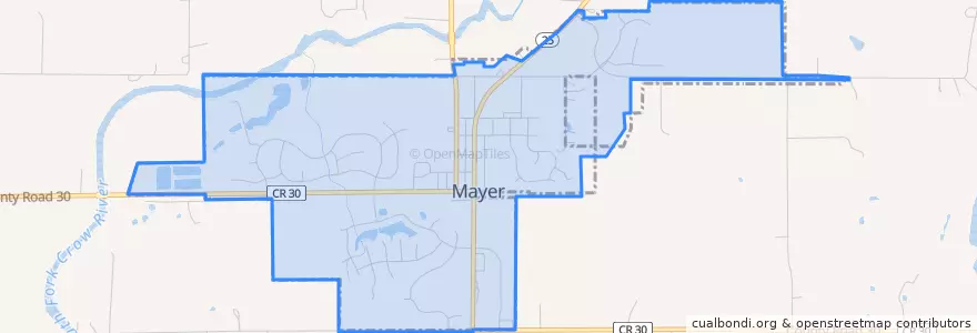 Mapa de ubicacion de Mayer.