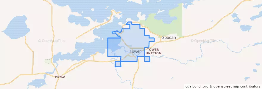 Mapa de ubicacion de Tower.