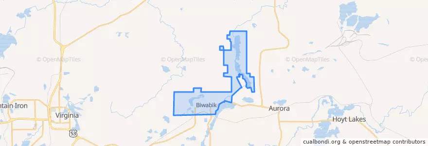 Mapa de ubicacion de Biwabik.