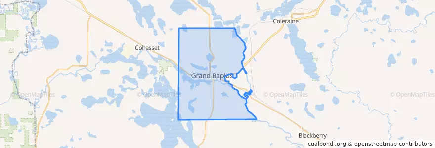 Mapa de ubicacion de Grand Rapids.