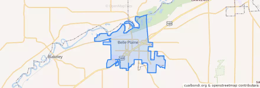 Mapa de ubicacion de Belle Plaine.