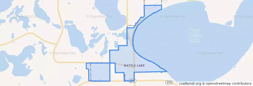 Mapa de ubicacion de Battle Lake.