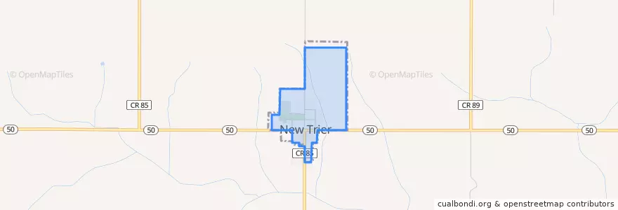 Mapa de ubicacion de New Trier.
