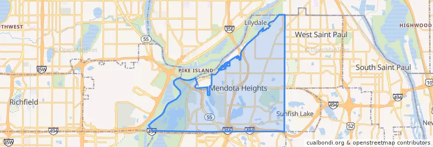 Mapa de ubicacion de Mendota Heights.