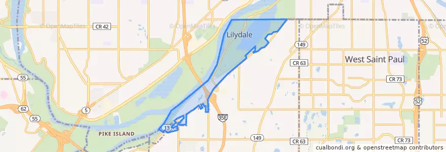 Mapa de ubicacion de Lilydale.