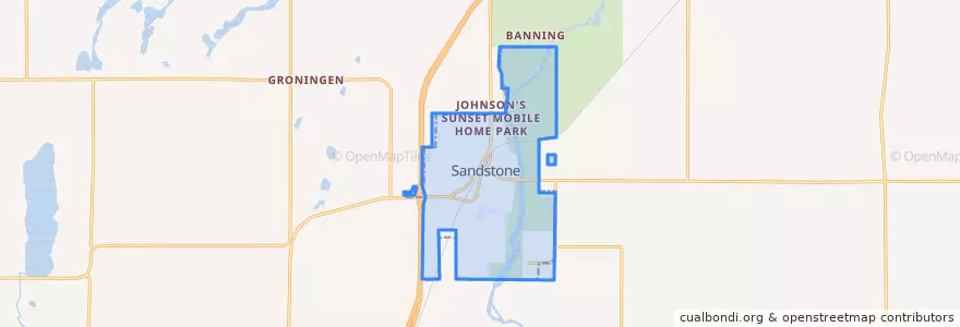 Mapa de ubicacion de Sandstone.