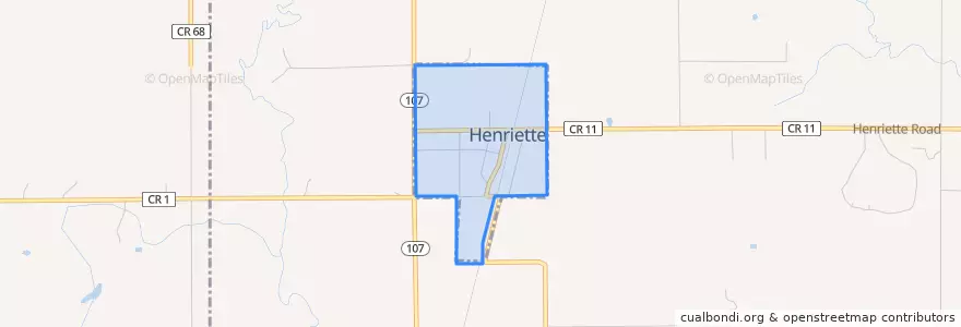 Mapa de ubicacion de Henriette.