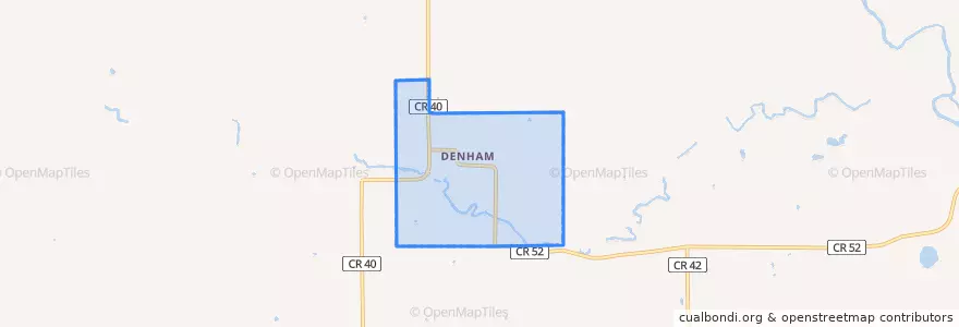 Mapa de ubicacion de Denham.