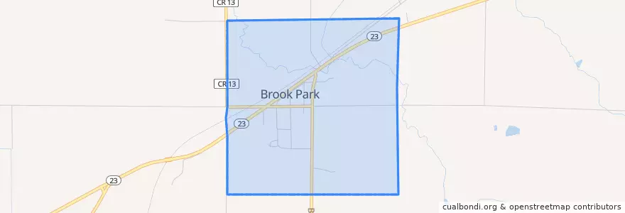 Mapa de ubicacion de Brook Park.