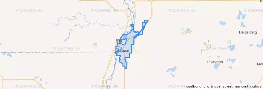 Mapa de ubicacion de Le Sueur.