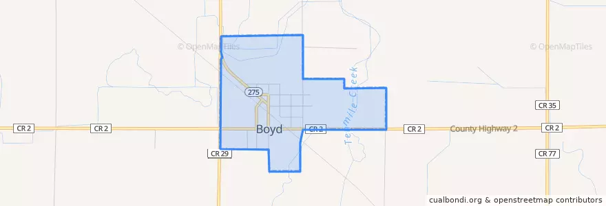 Mapa de ubicacion de Boyd.
