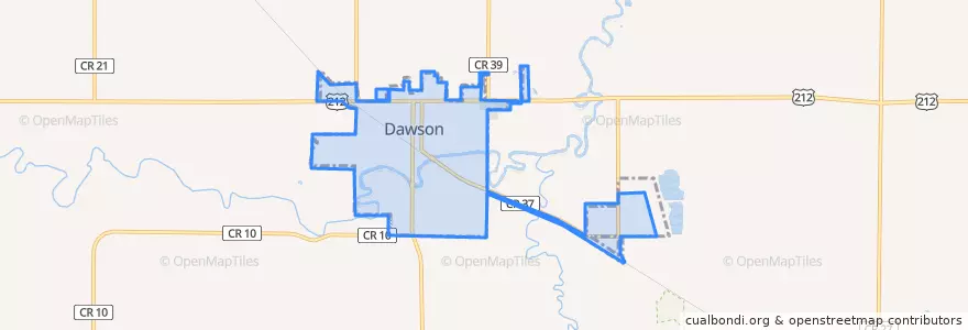 Mapa de ubicacion de Dawson.
