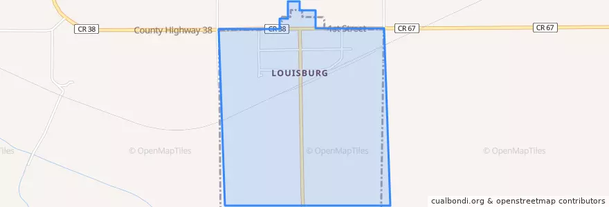 Mapa de ubicacion de Louisburg.