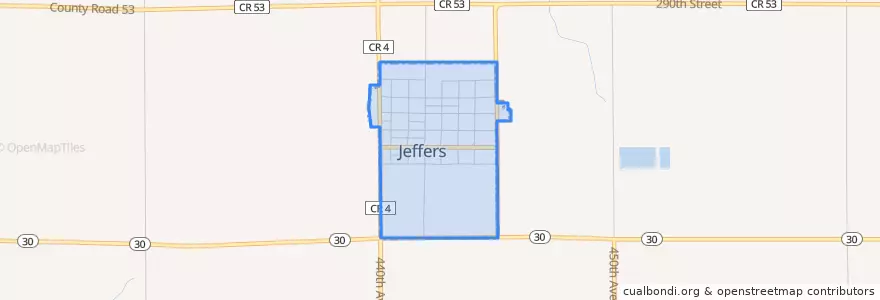 Mapa de ubicacion de Jeffers.