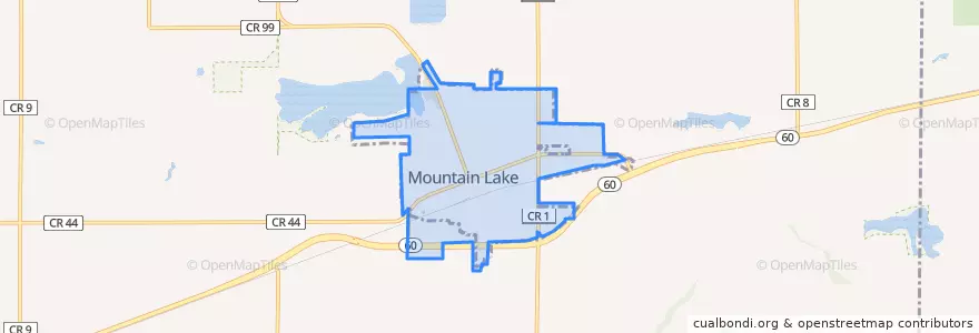 Mapa de ubicacion de Mountain Lake.
