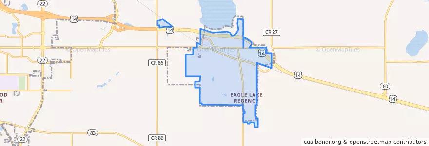Mapa de ubicacion de Eagle Lake.