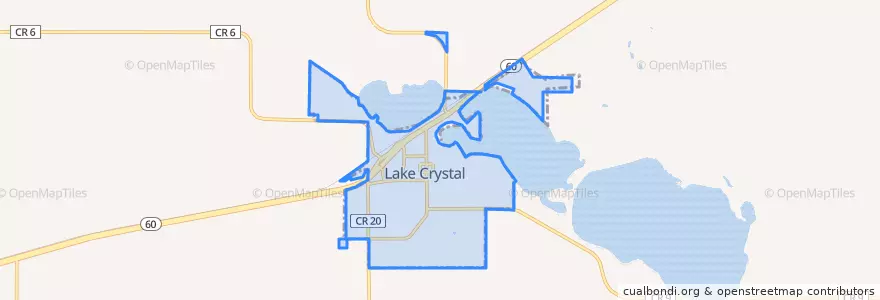 Mapa de ubicacion de Lake Crystal.