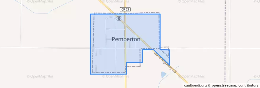 Mapa de ubicacion de Pemberton.