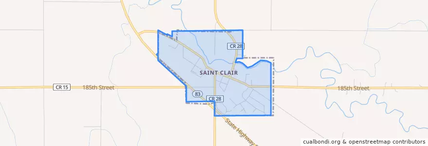 Mapa de ubicacion de St. Clair.
