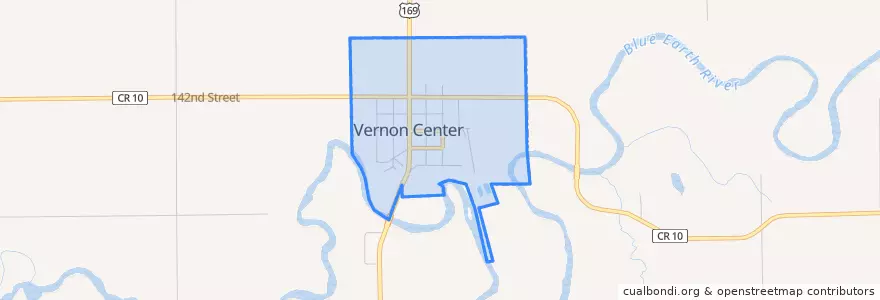 Mapa de ubicacion de Vernon Center.
