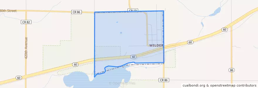 Mapa de ubicacion de Wilder.