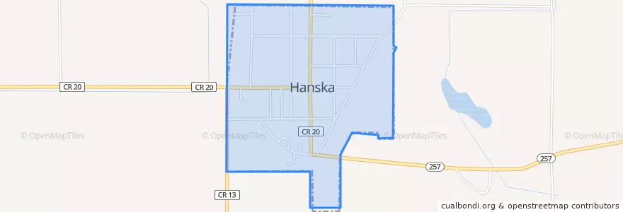 Mapa de ubicacion de Hanska.