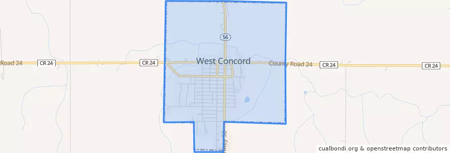 Mapa de ubicacion de West Concord.