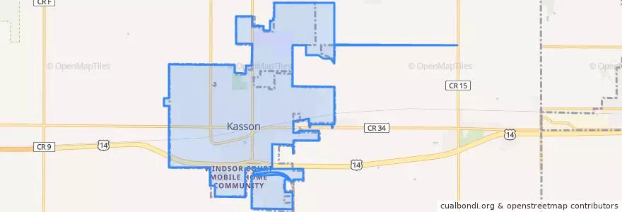 Mapa de ubicacion de Kasson.