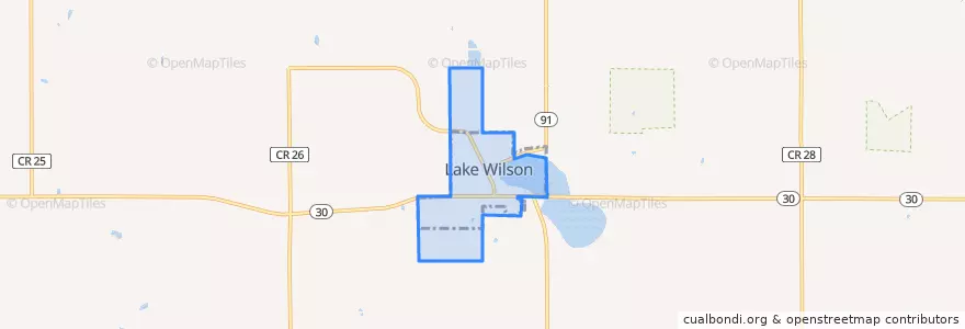 Mapa de ubicacion de Lake Wilson.