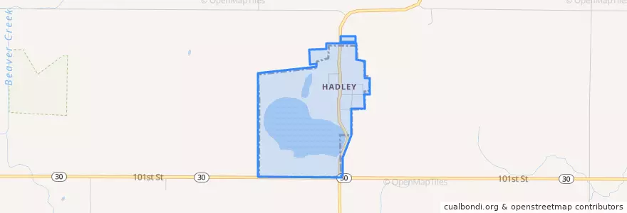 Mapa de ubicacion de Hadley.