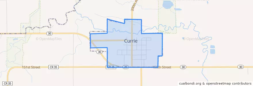 Mapa de ubicacion de Currie.