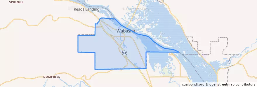 Mapa de ubicacion de Wabasha.