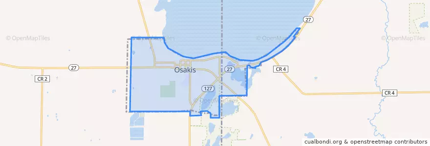 Mapa de ubicacion de Osakis.