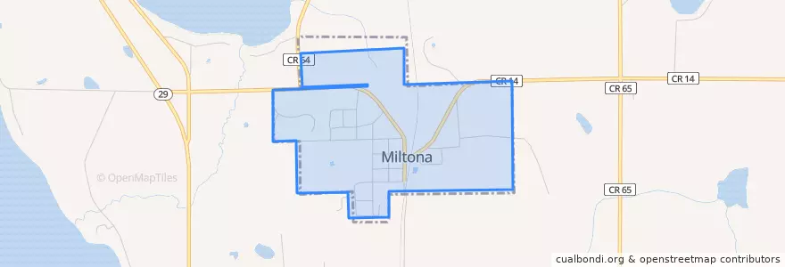 Mapa de ubicacion de Miltona.