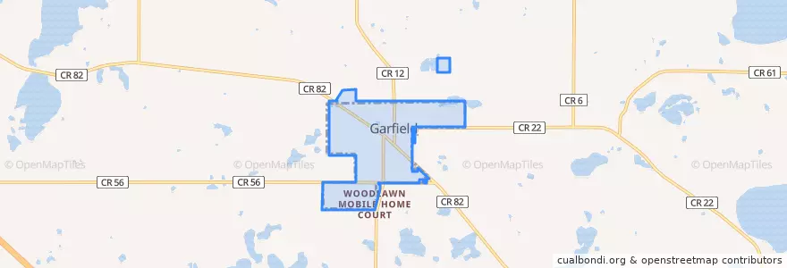 Mapa de ubicacion de Garfield.
