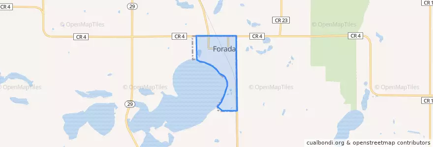 Mapa de ubicacion de Forada.