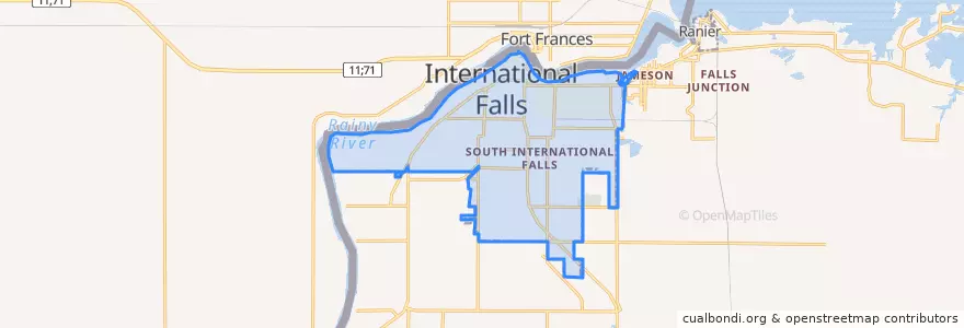 Mapa de ubicacion de International Falls.