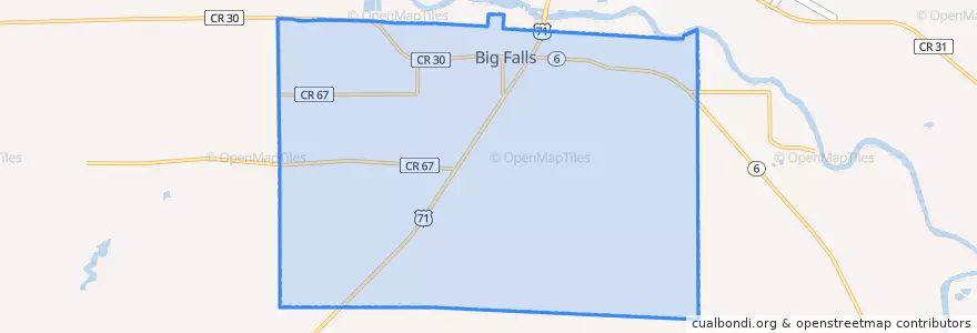 Mapa de ubicacion de Big Falls.