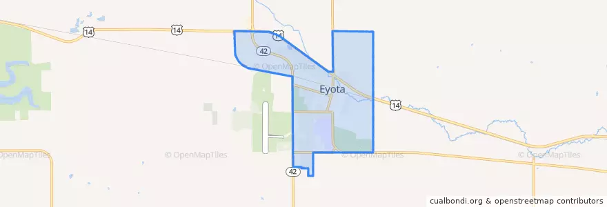 Mapa de ubicacion de Eyota.