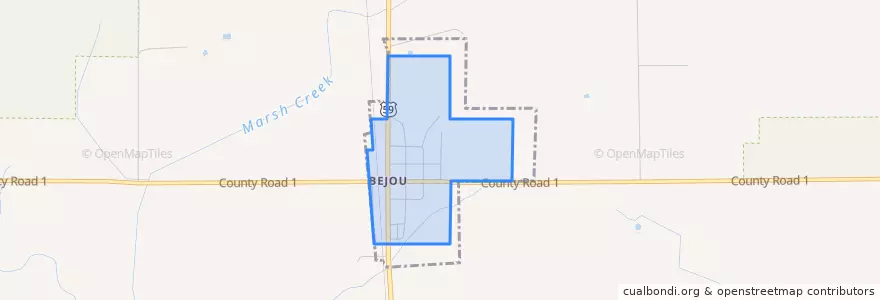 Mapa de ubicacion de Bejou.